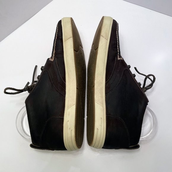 Peter Millar Dark Brown/Bison Leather Lace Up Midtown Chukka Sneaker Sz 10.5